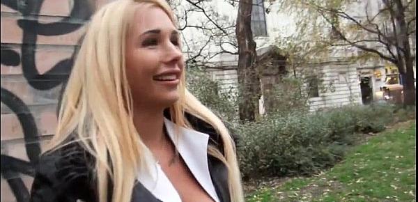 Booby blonde Eurobabe Kyra Hot fucked for a few bucks